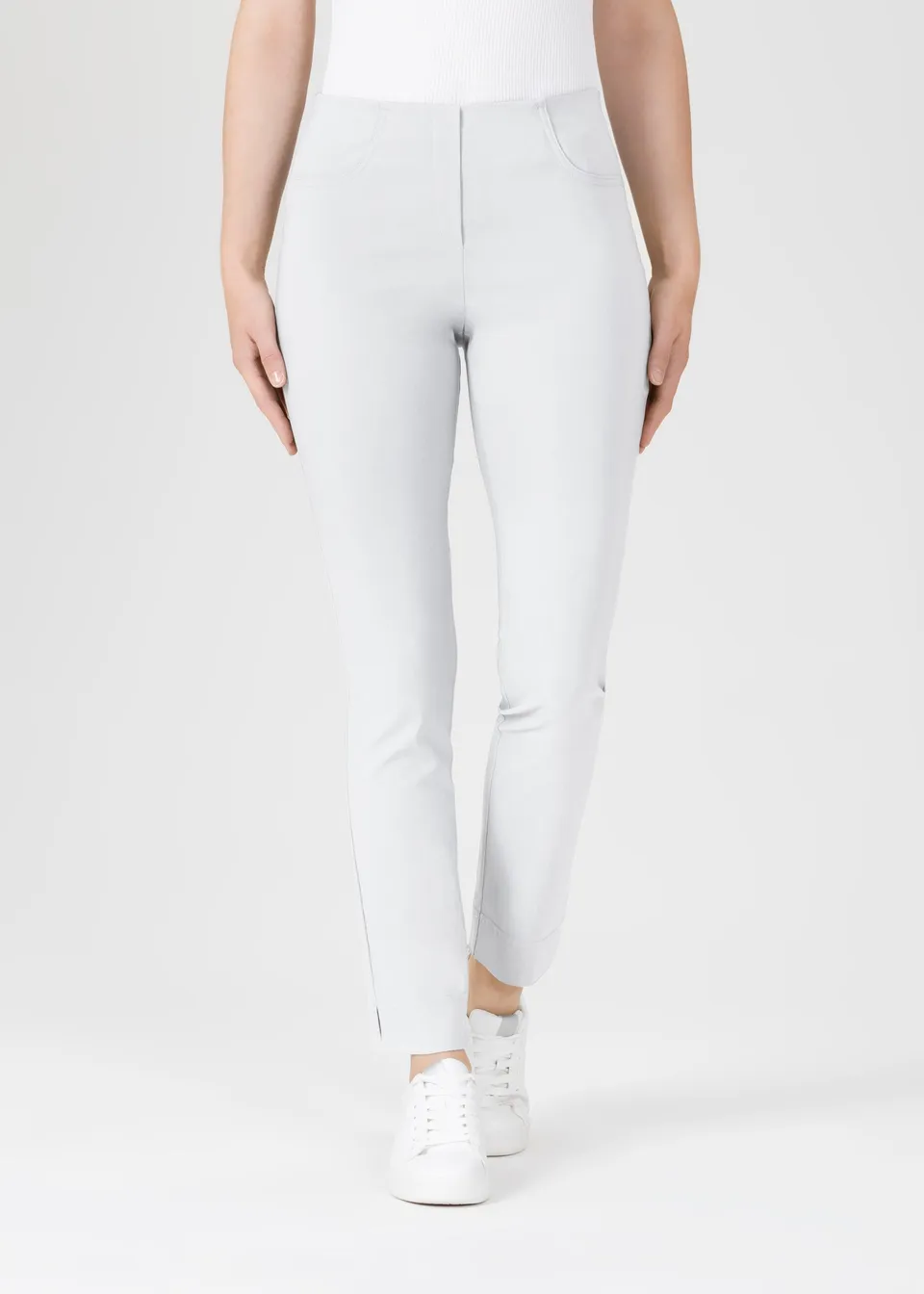 Stehmann Loli Slim Fit Hose weiß Knöchellänge Stretch