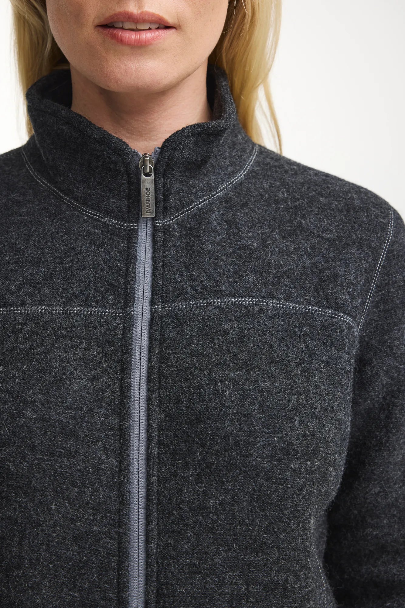 Ivanhoe Beata Full Zip Wolljacke Graphite Marl Gr 38