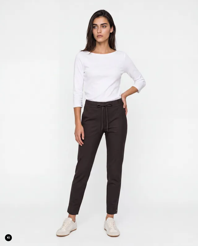 Stehmann Roxana 7/8 Jogpants Hose dark mocha elastischer Bund