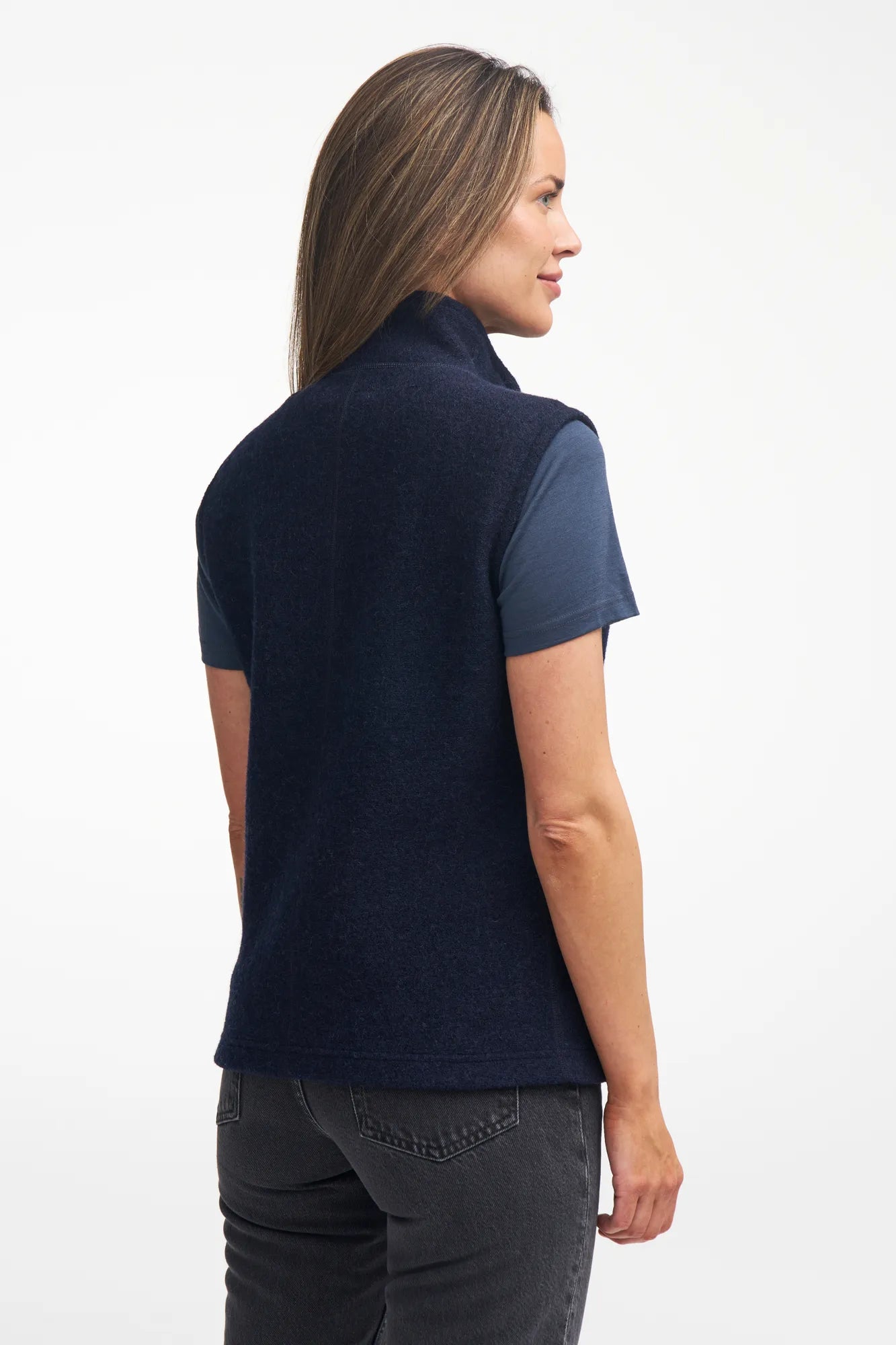 Ivanhoe Beata Wollweste light navy 100% Walkwolle 450g