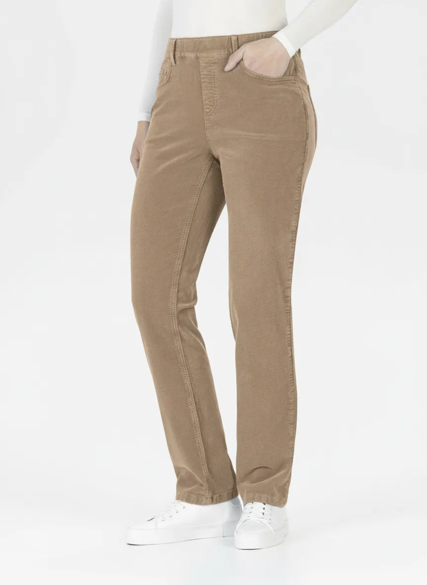 Stehmann Melli Relaxed Fit Hose Baby Corduroy dark camel