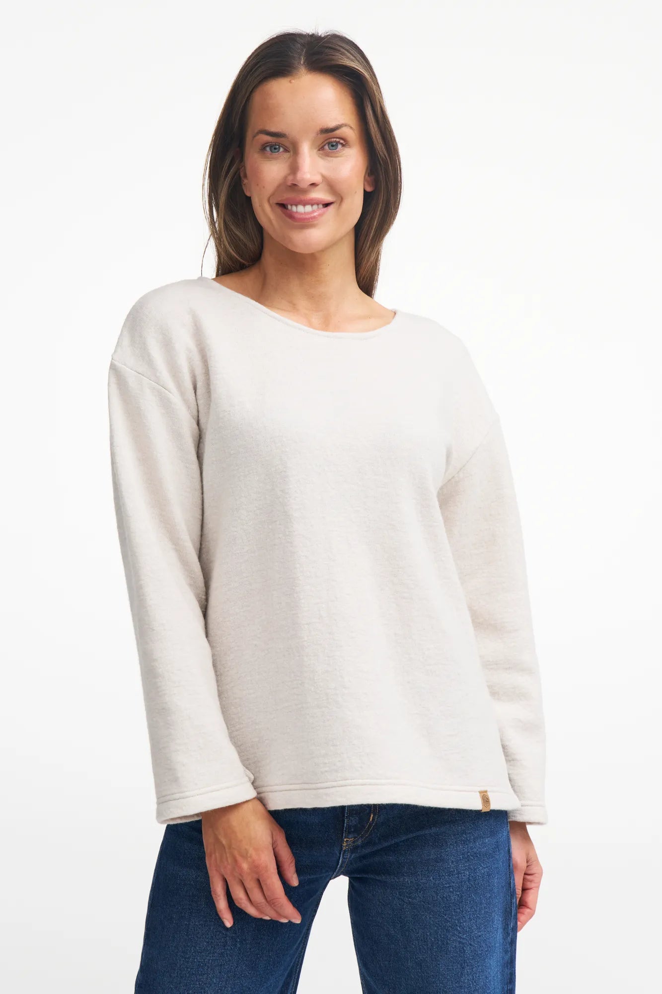Ivanhoe GY Bystad Pullover Putty 40 Wolle Rundhals