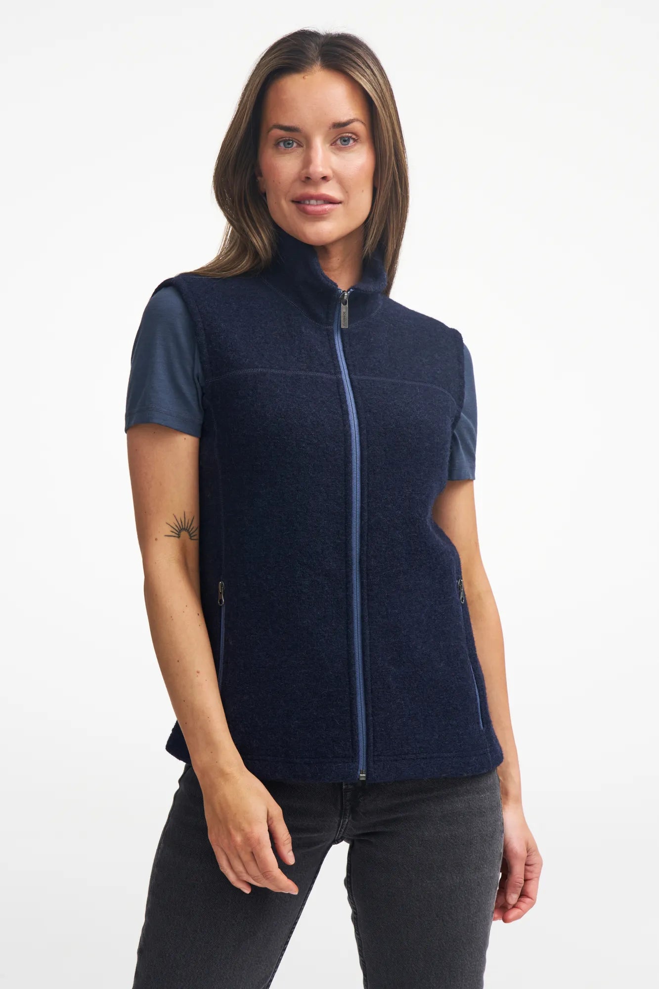 Ivanhoe Beata Wollweste light navy 100% Walkwolle 450g