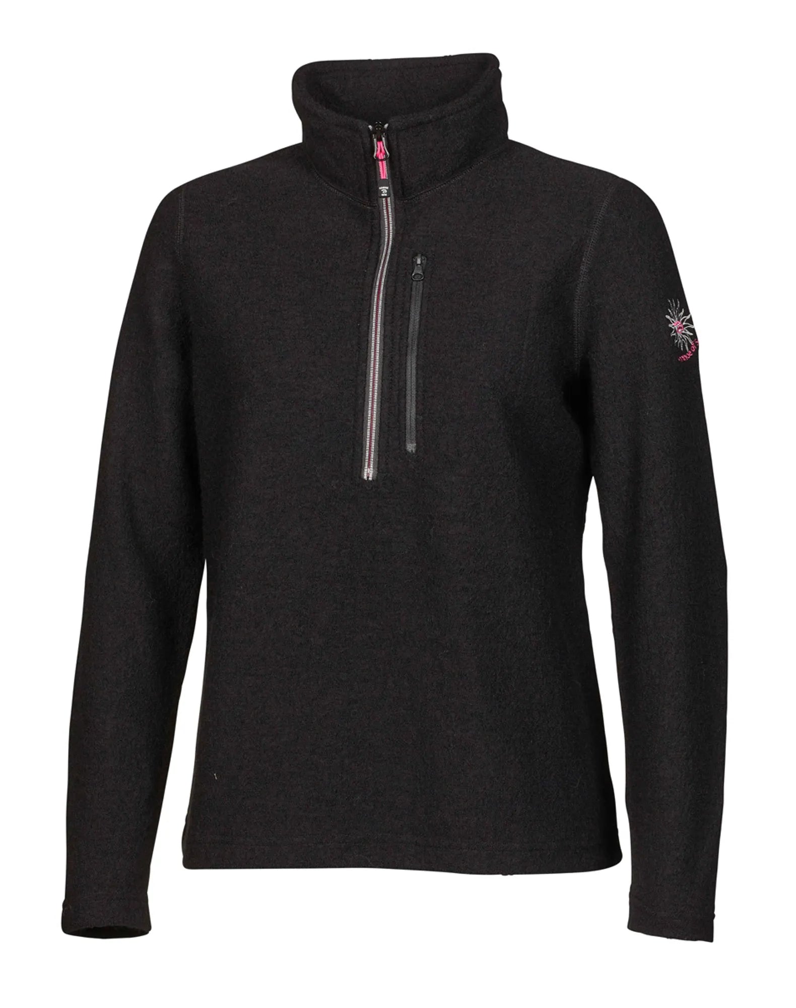 Ivanhoe Ziptröjor Bonnie Half Zip Wollpullover Schwarz