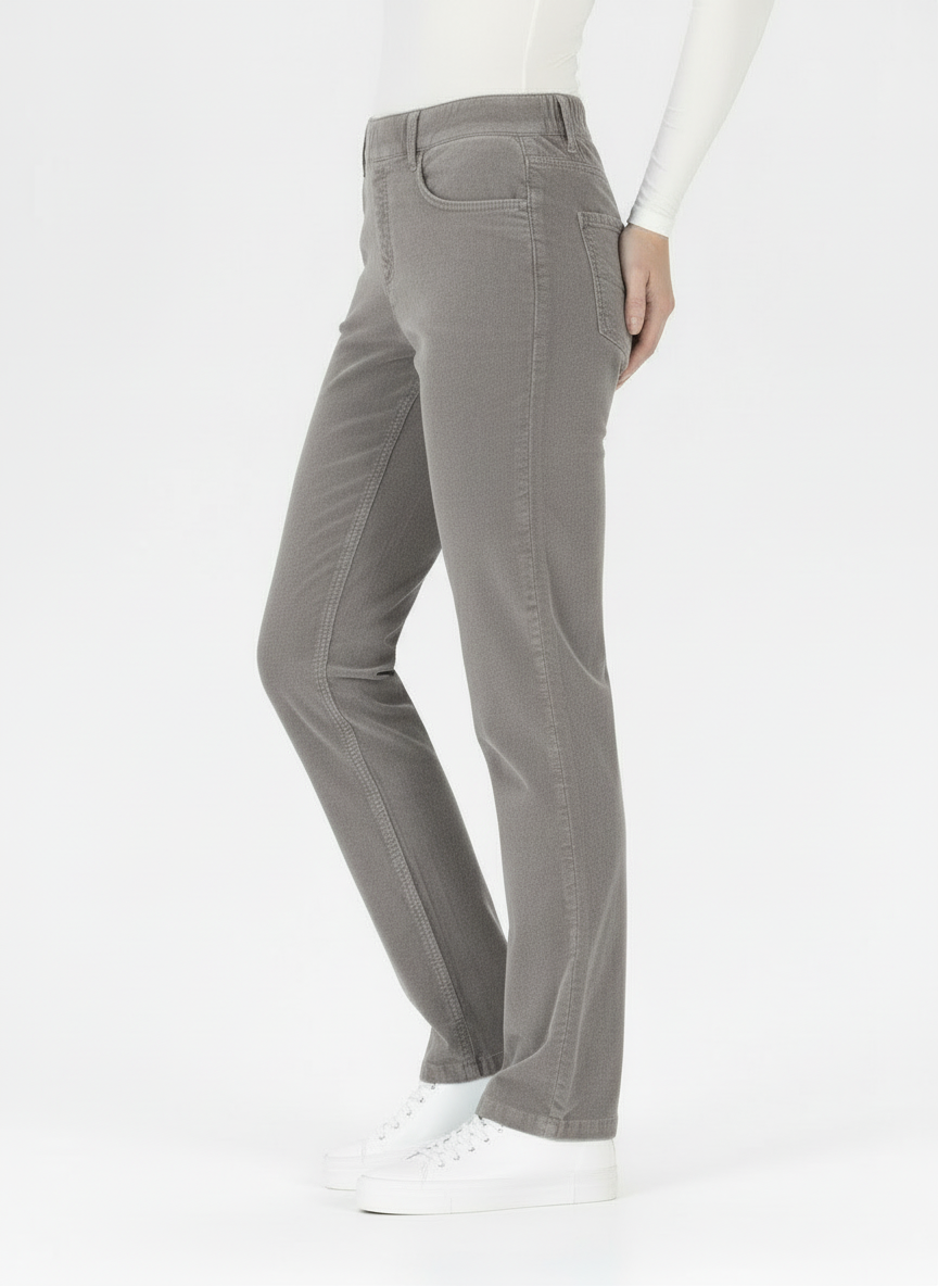 Stehmann Melli Hose argento Baby Cord gerader Schnitt