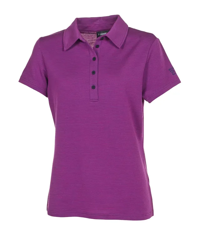 Ivanhoe Evin Polo Damen Poloshirt Purple Wolle Tencel