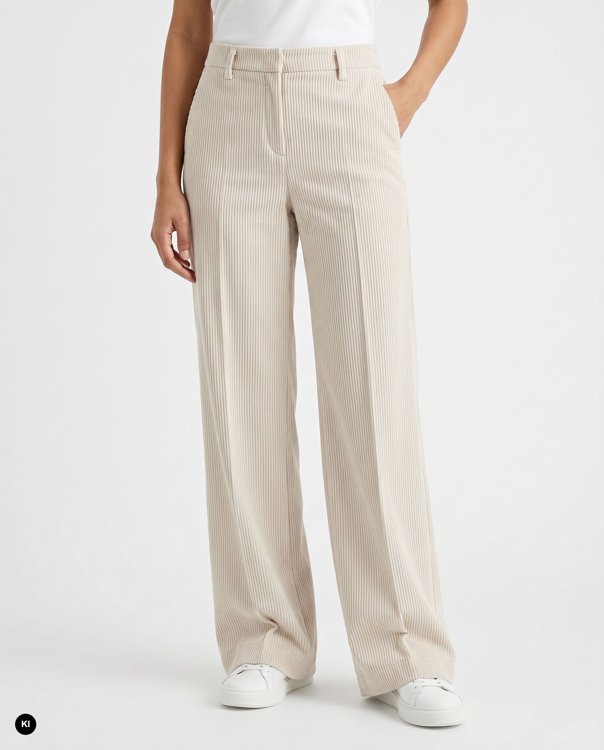 Stehmann Felicia Relaxed Fit Hose ecru Wide-Leg Cord