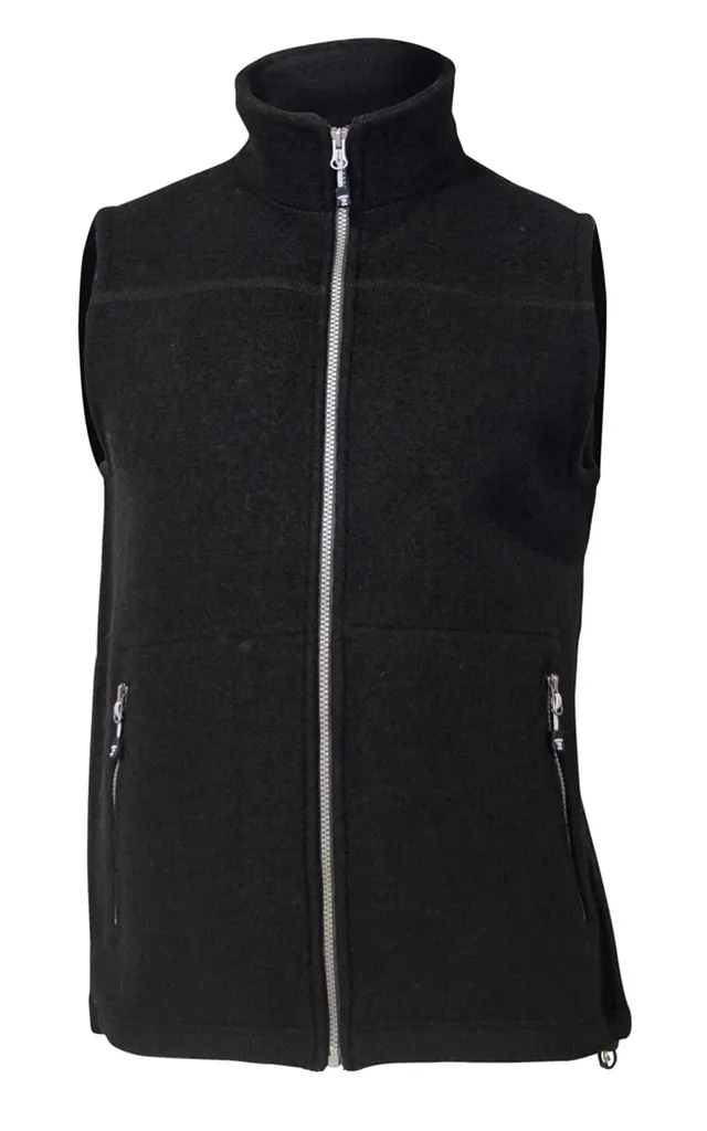 Ivanhoe Västar Dante Vest Wollweste Black Reissverschluss