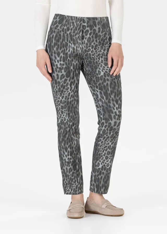 Stehmann Loli Slim Fit Hose Leo-Optik graphit