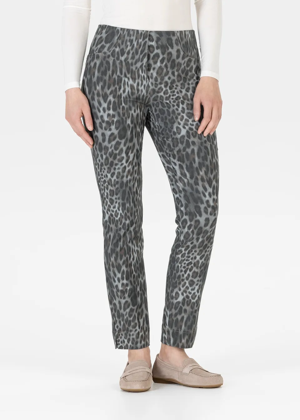 Stehmann Loli Slim Fit Hose Leo-Optik graphit