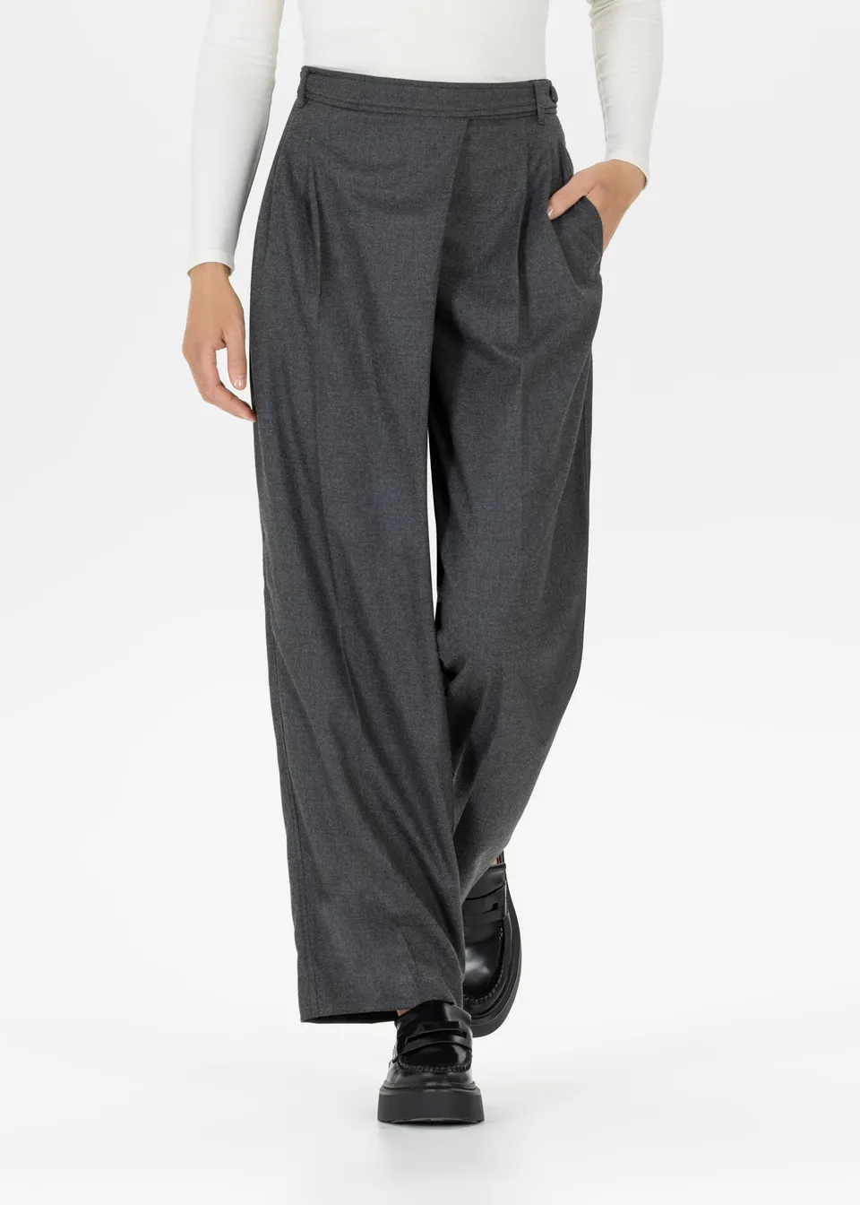 Stehmann Fancie Anzughose Damen Anthrazit Melange Straight Fit