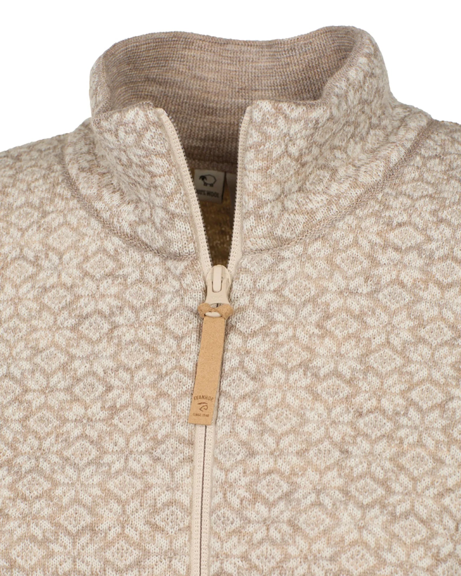 Ivanhoe Fiona Full Zip Strickjacke Sand 36 100% Wolle