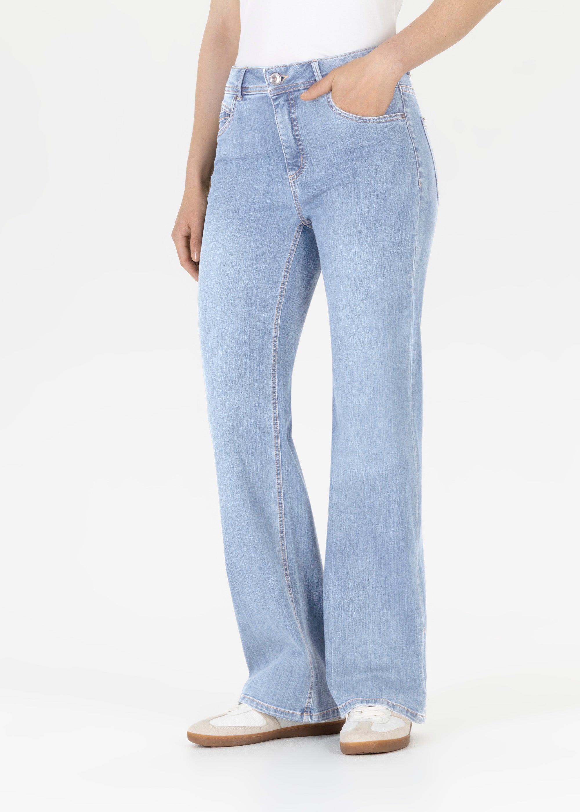 Stehmann Mellina Flared 5-Pocket Jeans Ice Blue