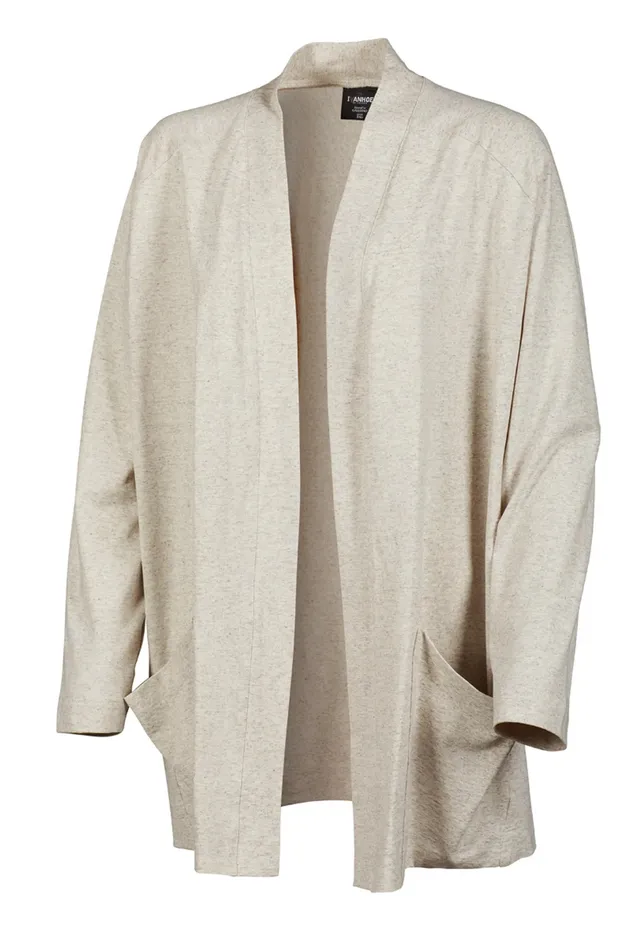 Ivanhoe GY Beyla Cardigan naturmelange Baumwolle Hanf lang
