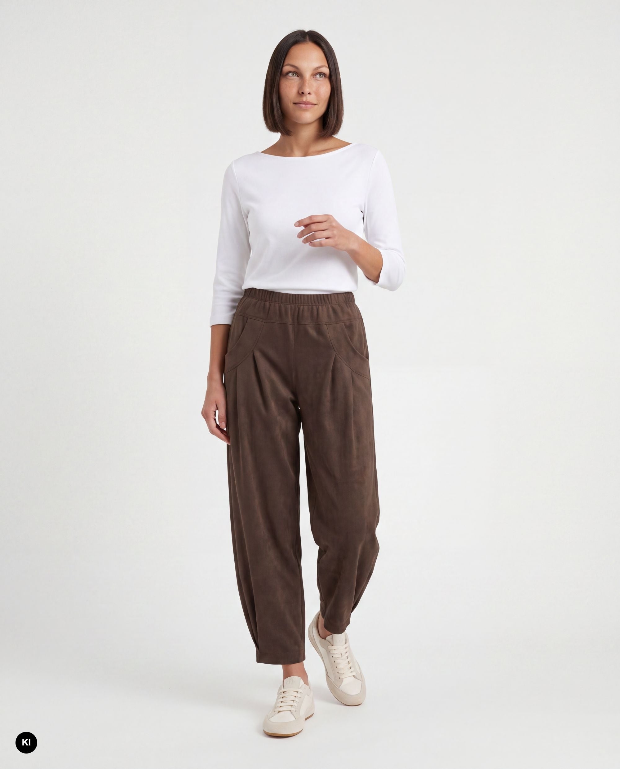 Stehmann Rachell 6/8-Hose dark brown Suede vegan