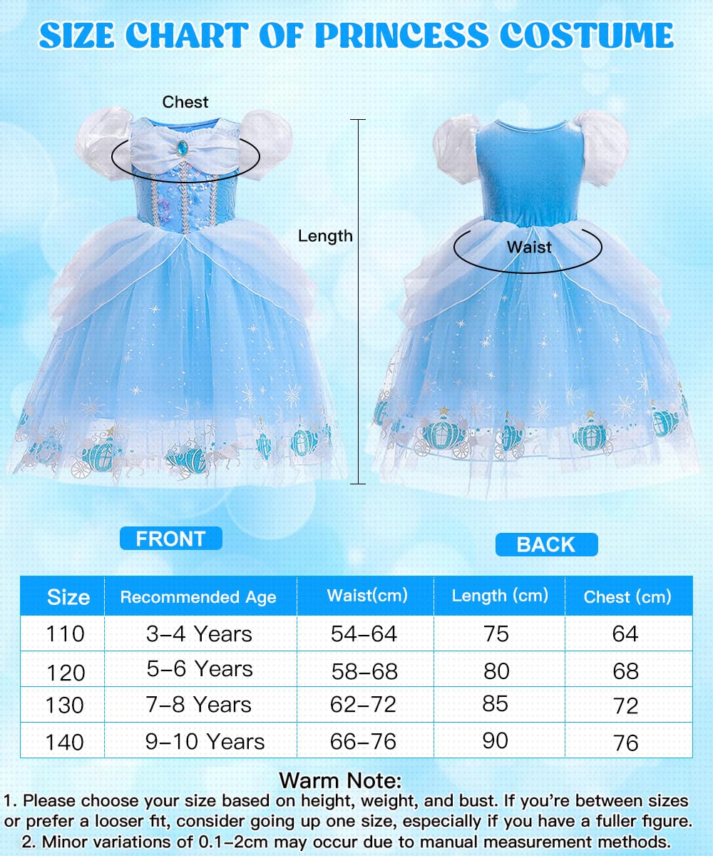 YYDSXK Cinderella Prinzessin Kleid 120 Set A