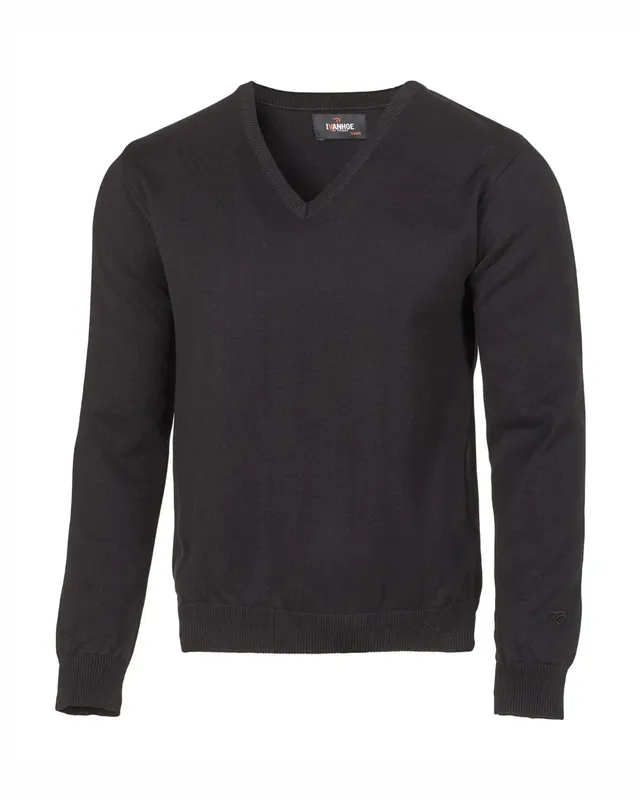Ivanhoe Tröjor PD V-Neck Male Pullover Schwarz S Bio-Baumwolle