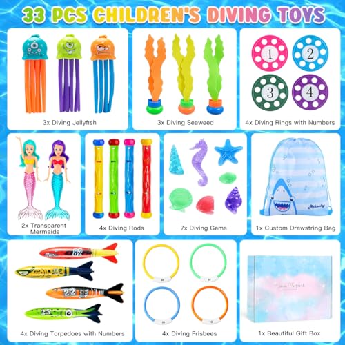 YYDSXK Dive Toys Tauchspielzeug Kinder 33 Teile mit Box