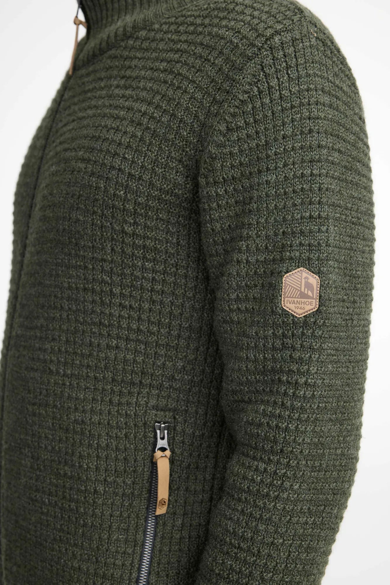 Ivanhoe Moritz Full Zip Wollpullover Loden Green Herren