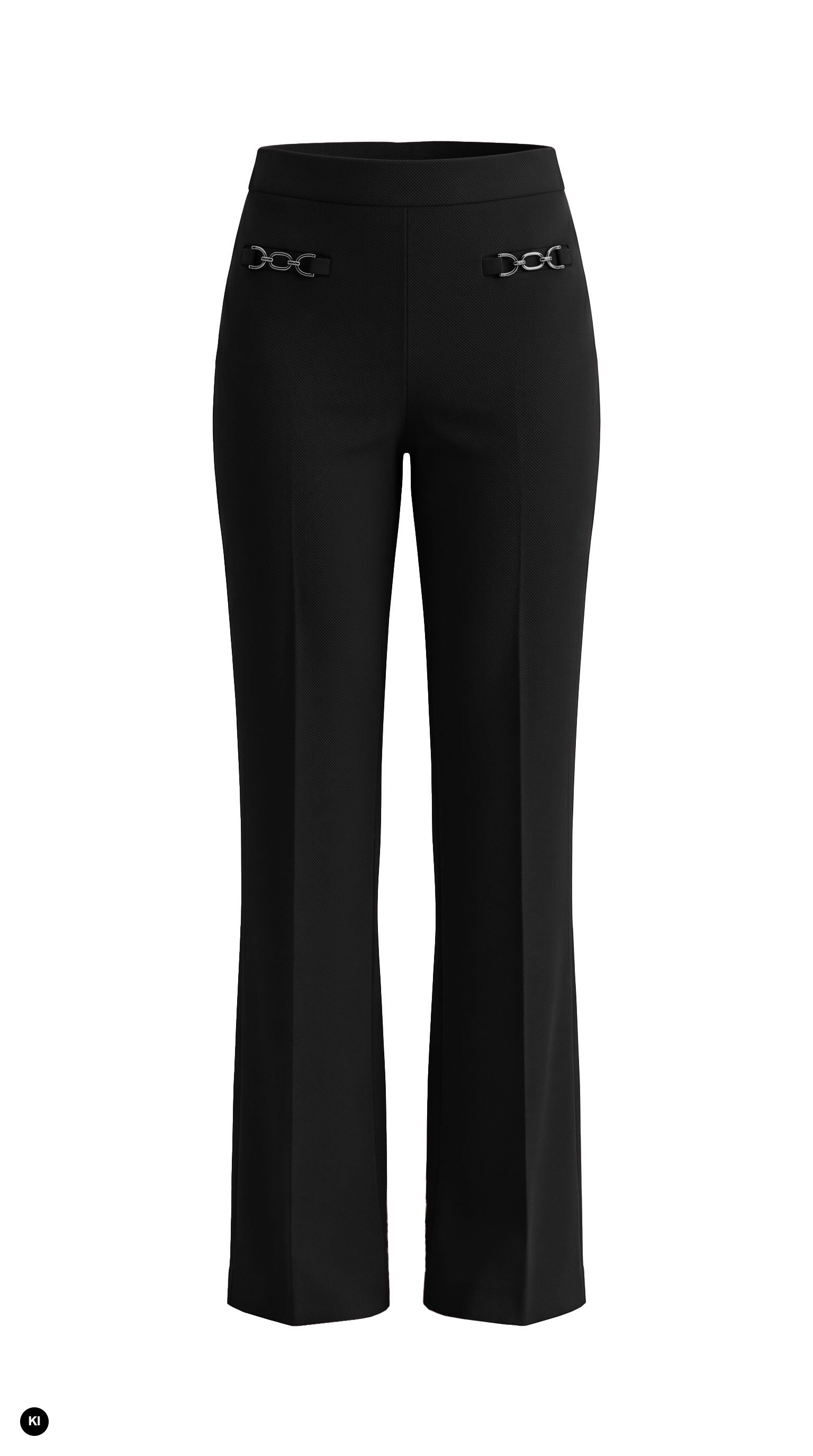 Stehmann Editta Hose schwarz Piqué-Jersey Kette