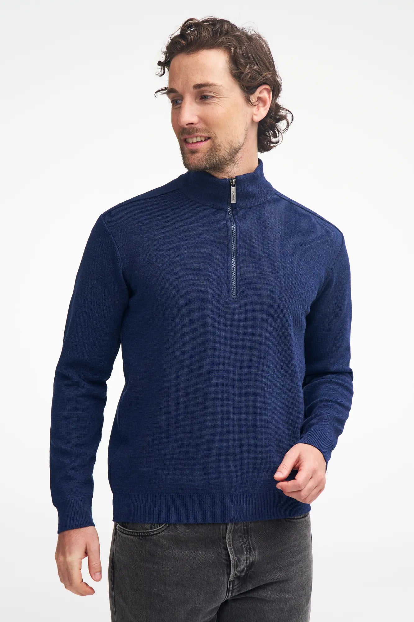 Ivanhoe Ruben Half Zip Wollpullover Herren Grün Merinowolle