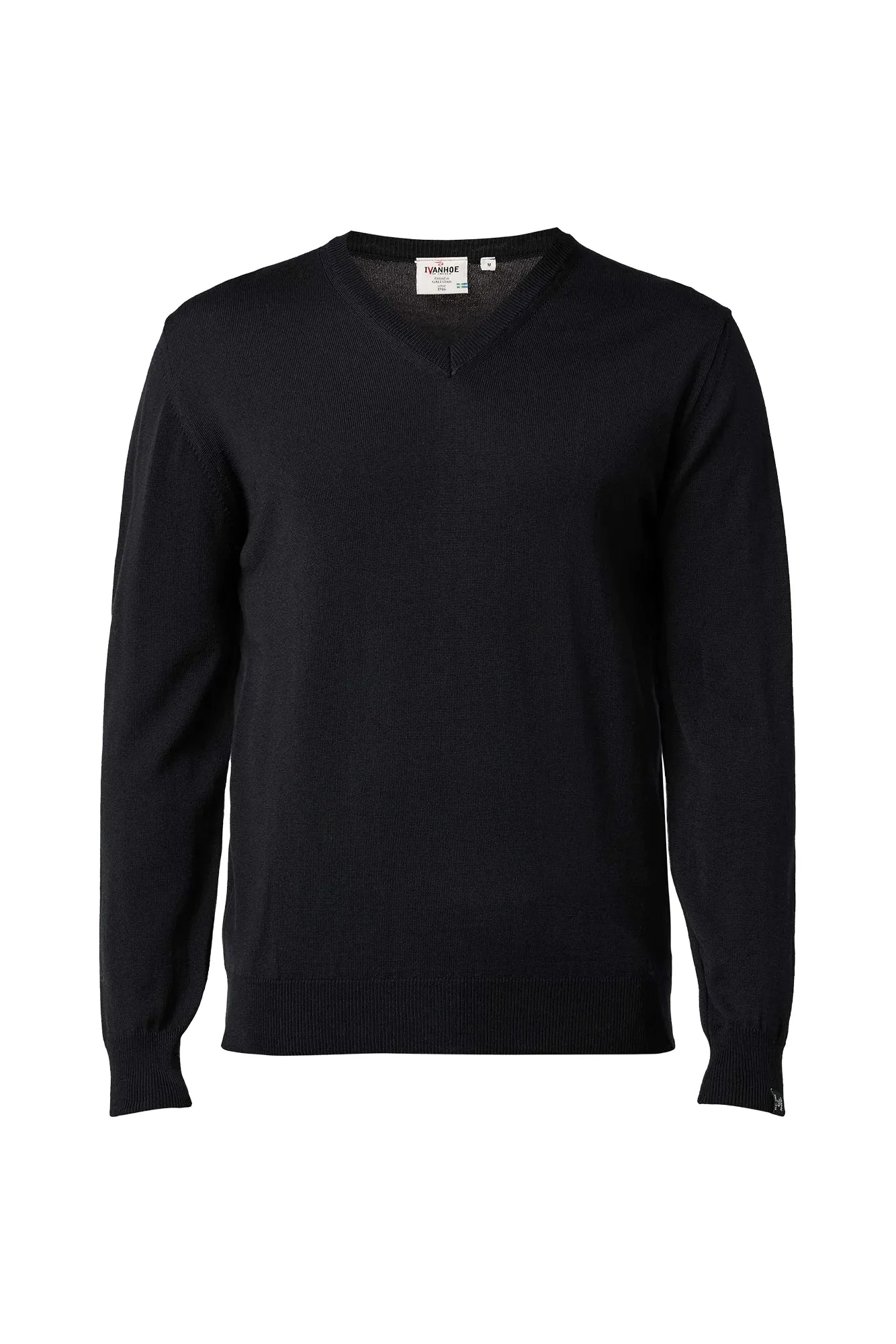 Ivanhoe Merino V-Neck Male Merinopullover Herren Black