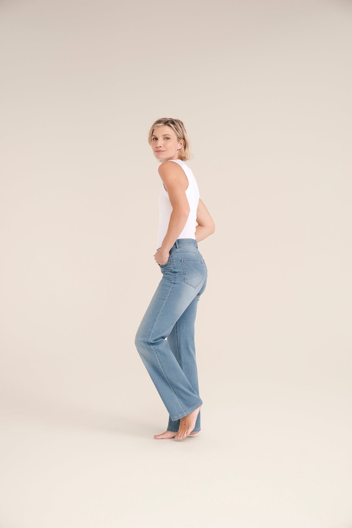 Stehmann Melli Flared Jeans ice blue Powerstretch