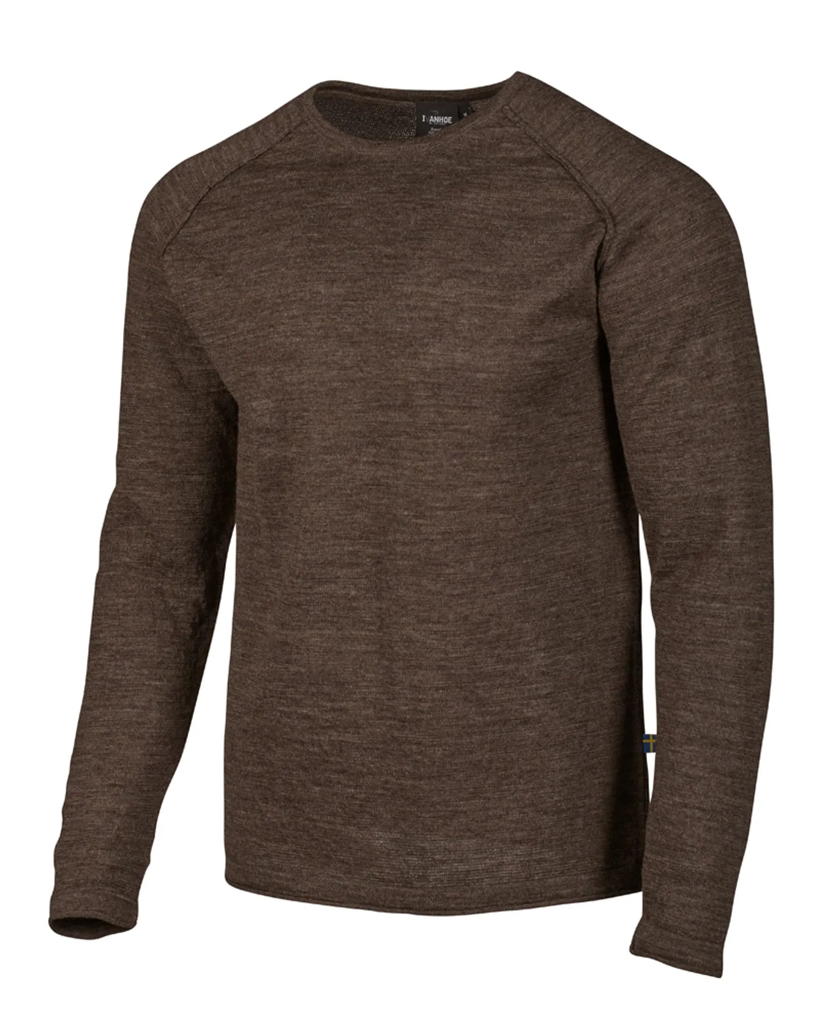Ivanhoe NLS Beech Crewneck Wollpullover Coffee Bean 100% Wolle