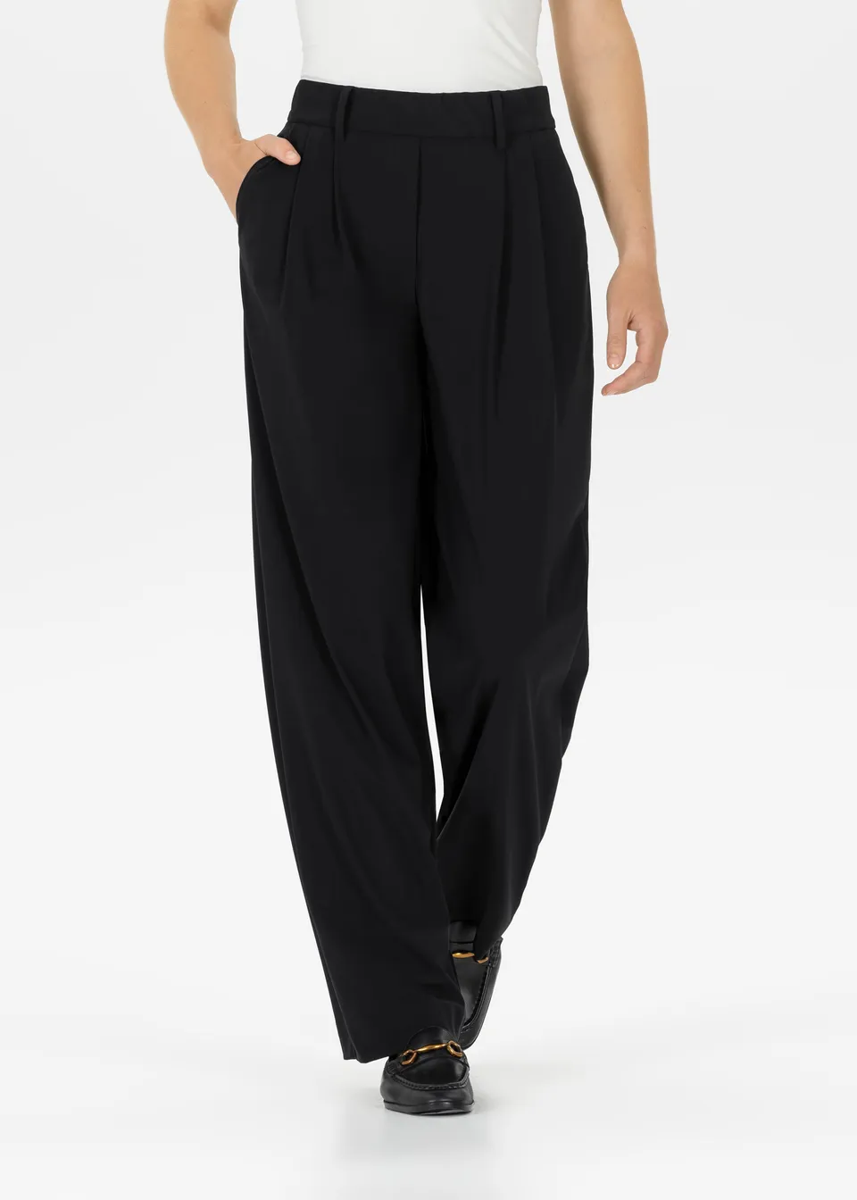 Stehmann Straight Fit Jania Hose schwarz Jersey Marlene