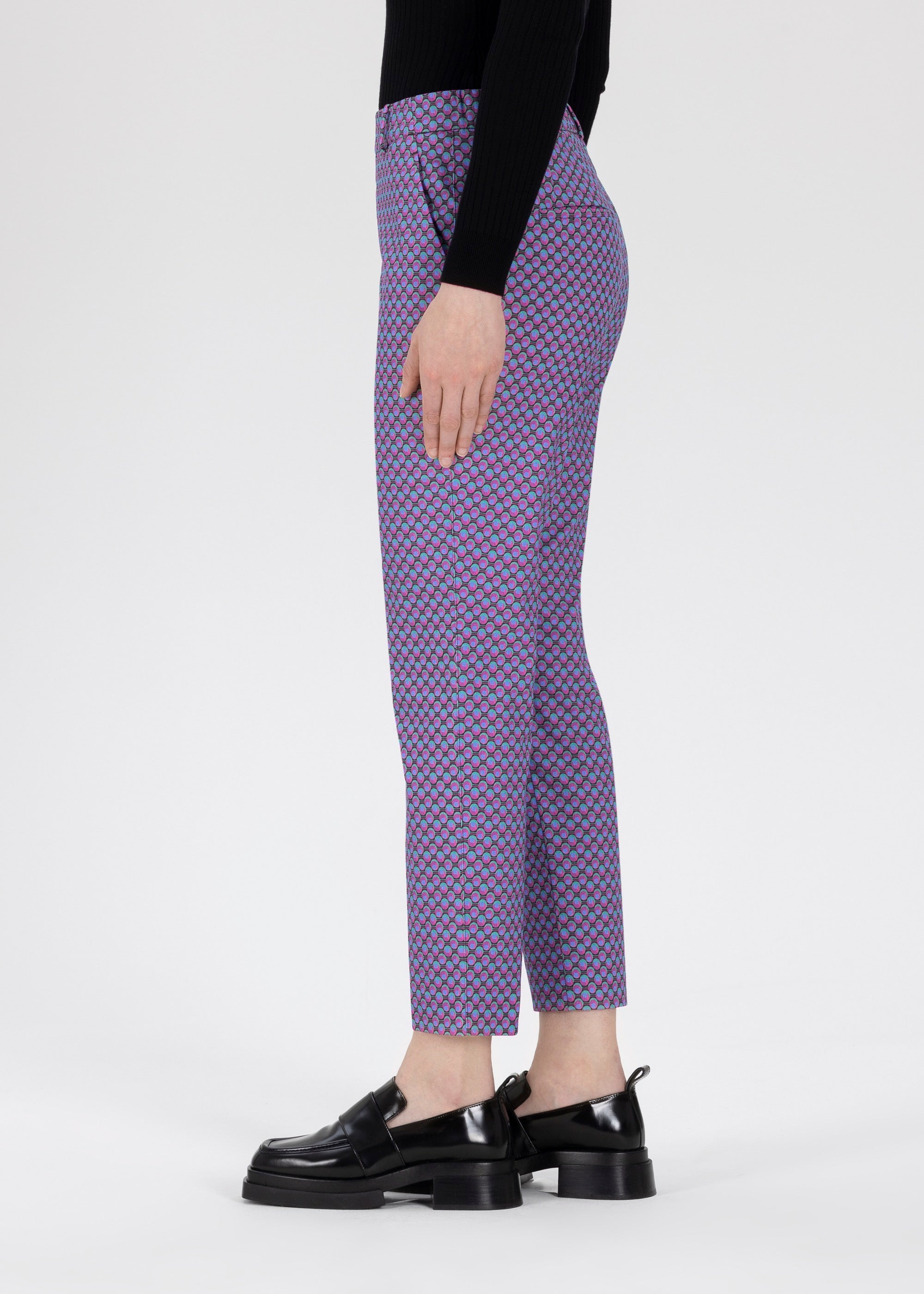 Stehmann Fluor 7/8-Chino Baumwollstretch fuchsia
