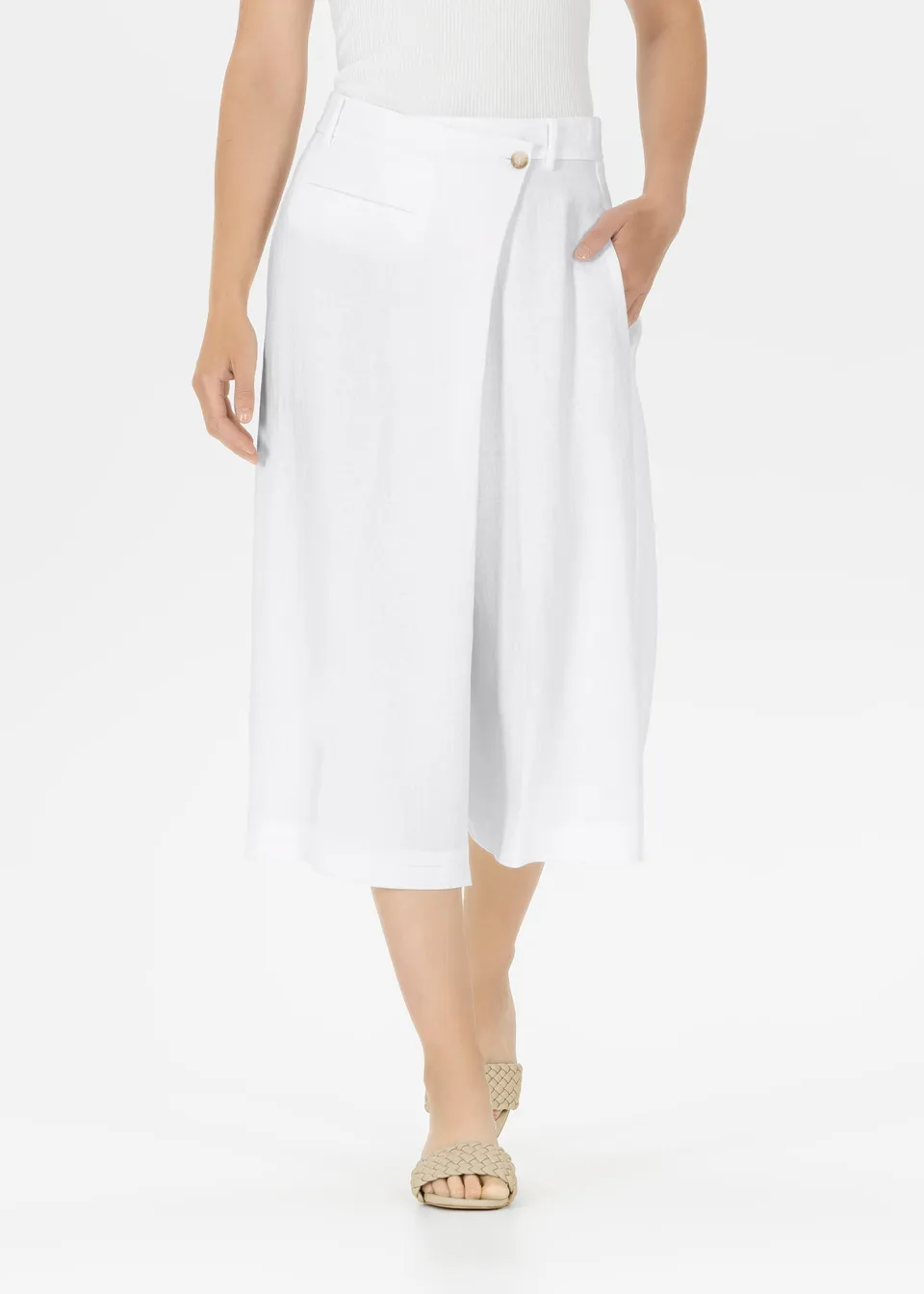 Stehmann Fedra Hose weiß Chic Linen Sommer