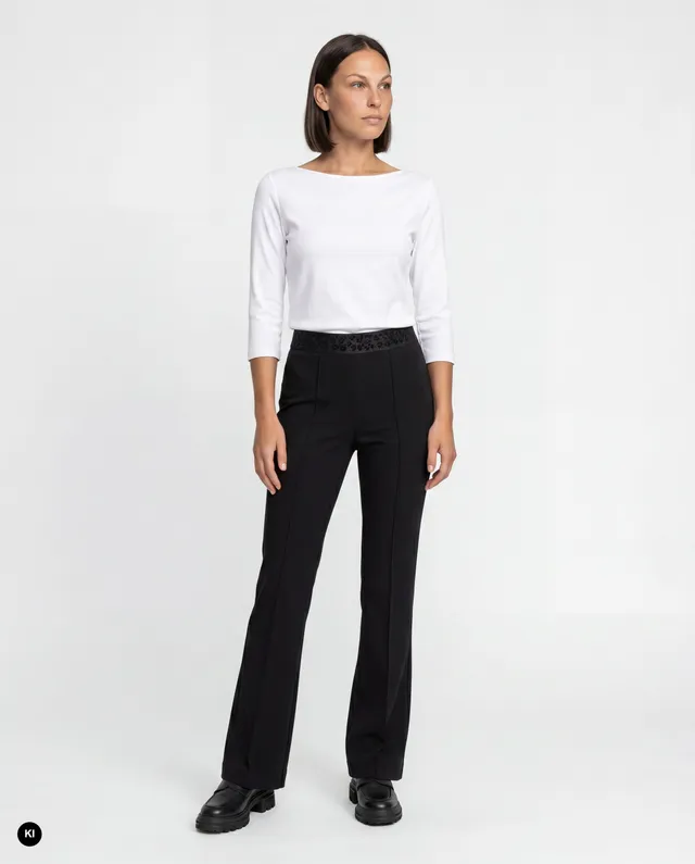 Stehmann Leni 7/8-Hose Scuba-Crepe schwarz Slim Fit