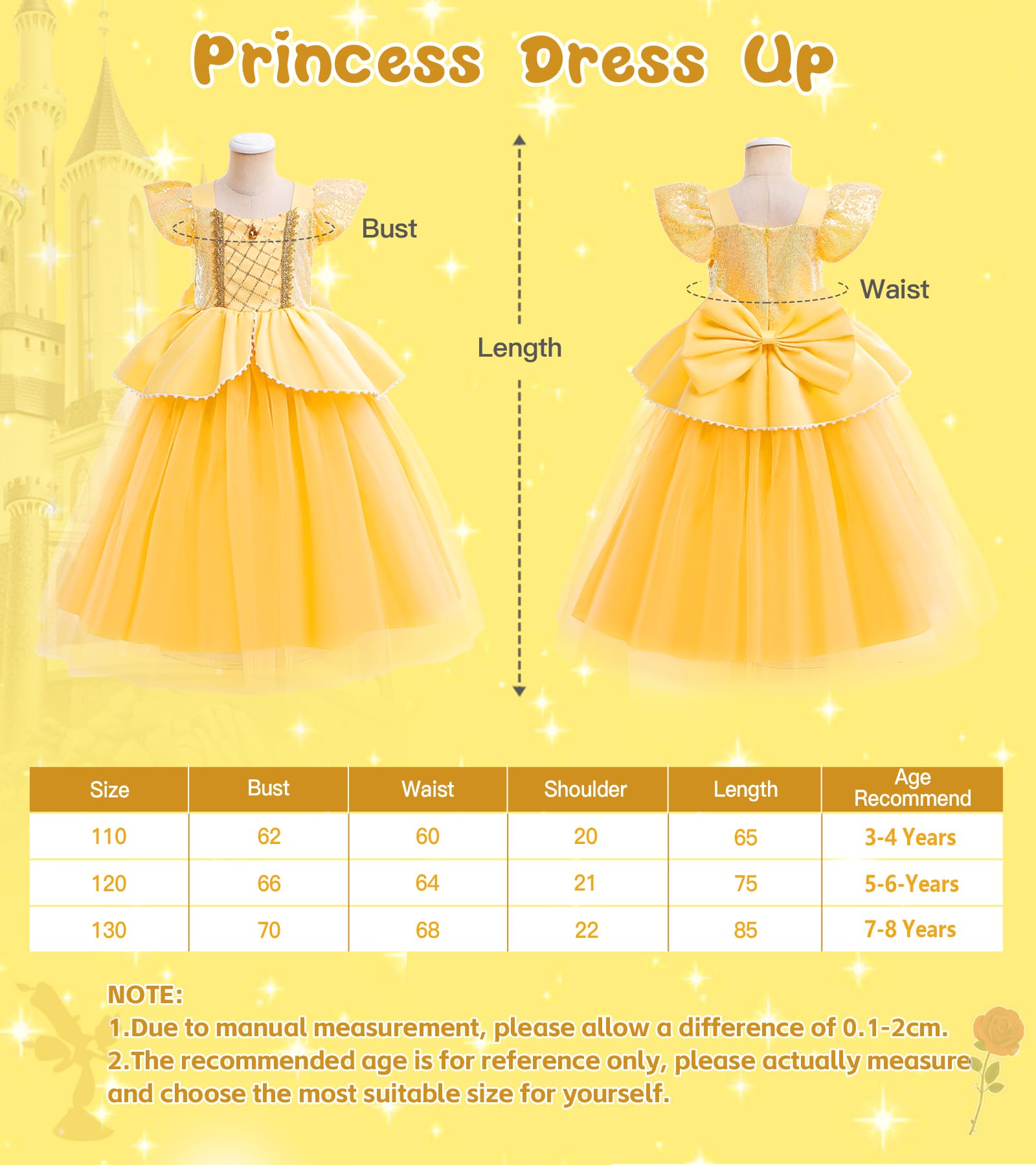 YYDSXK Belle Prinzessin Kleid 110 Style 2 Set