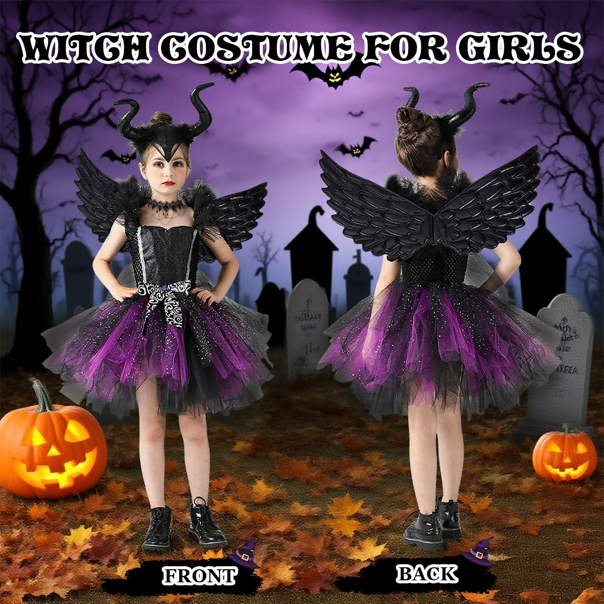 YYDSXK Maleficent Kostüm Kinder 120 Hexenkleid mit Flügel