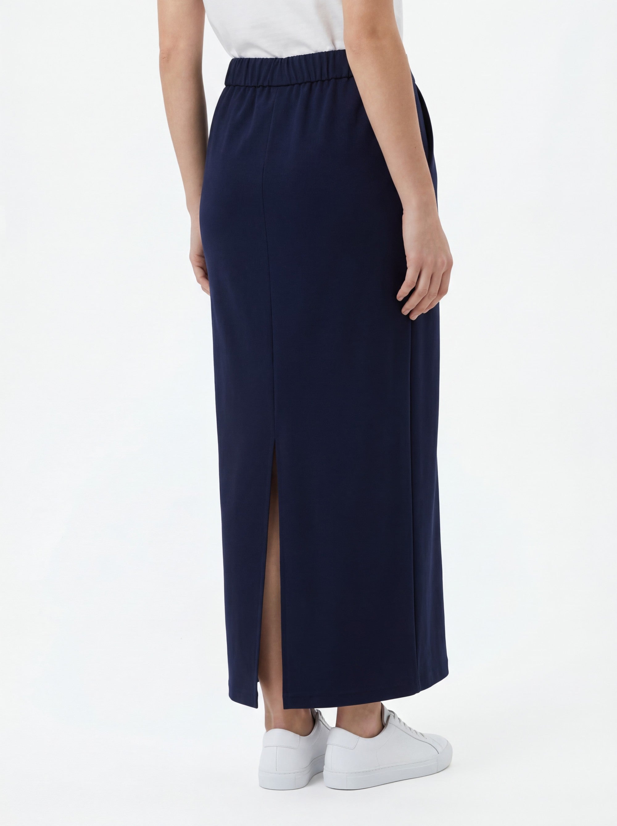 Stehmann Hamatit Midi-Rock marine Relaxed Fit Bonded Tec