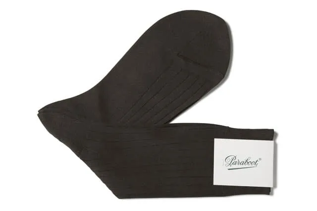 Paraboot Fil Ecossé Socken Café Braun Baumwolle