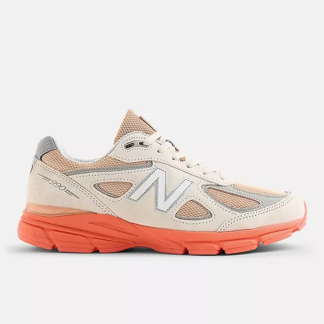 New Balance 990v4 Sneaker Moonbeam/Tangerine Mesh