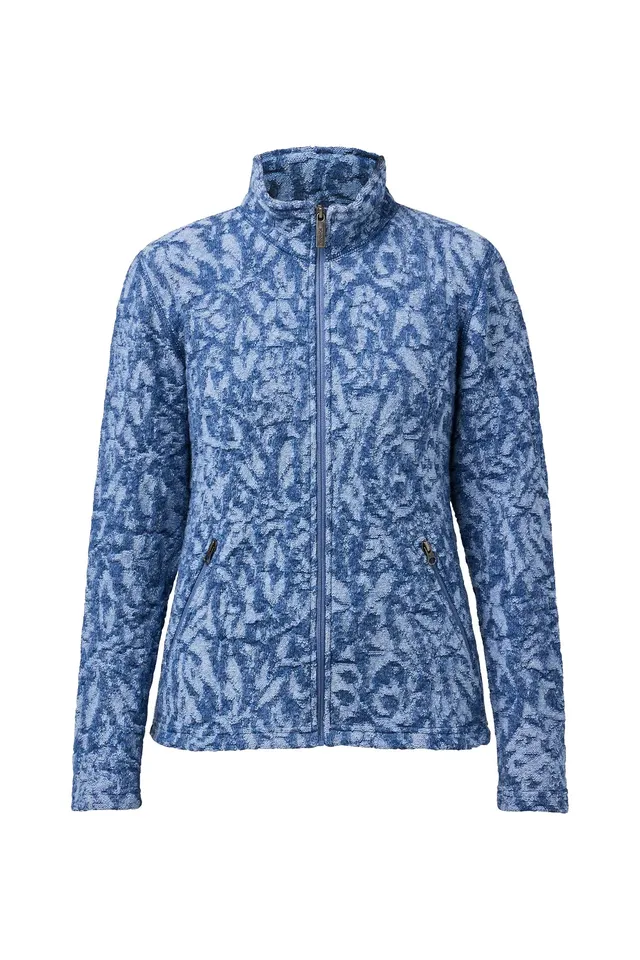 Ivanhoe Tuva Jaquard Zipjacke Damen Denim Wolljacke