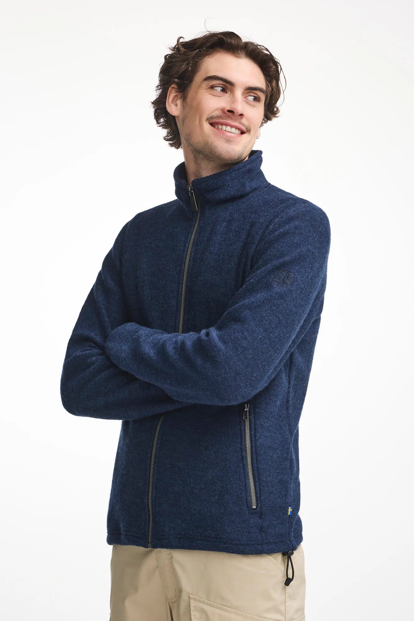 Ivanhoe Bruno Full Zip Wolljacke Light Navy Tencel 350