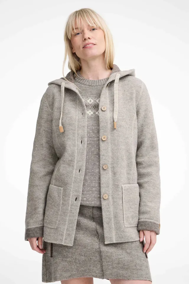 Ivanhoe NLS Dahlia Wolljacke Birch Damen Kapuze