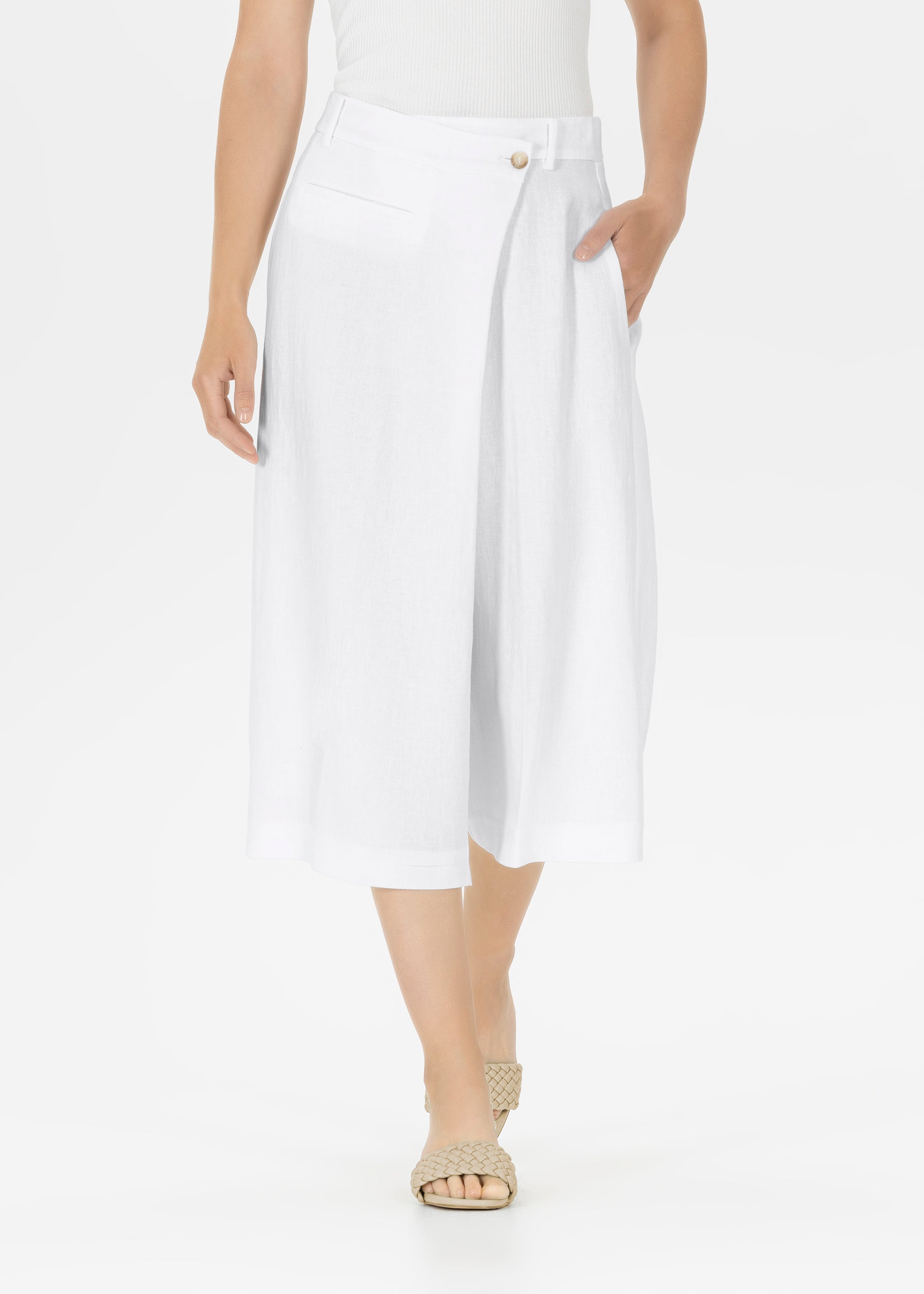Stehmann Fedra Hose weiß Chic Linen Sommer