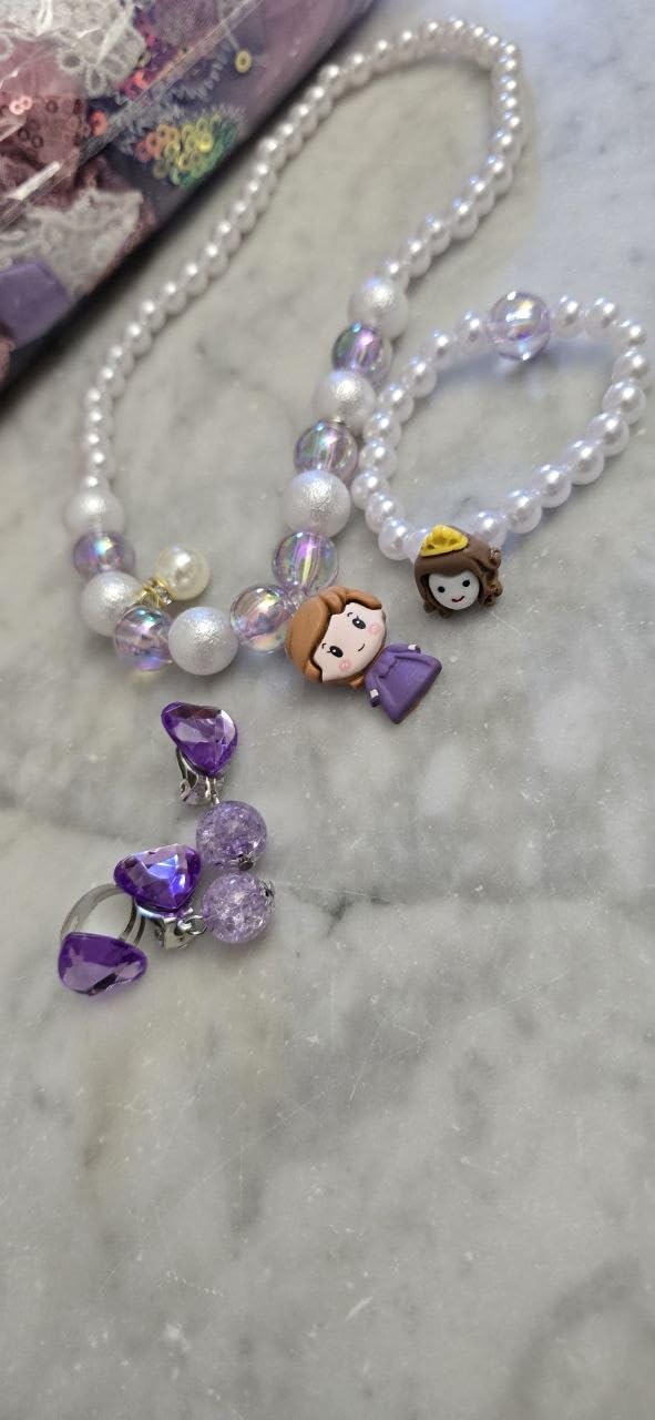 YYDSXK Prinzessin Kleid Mädchen 110 Lila mit Krone Kette