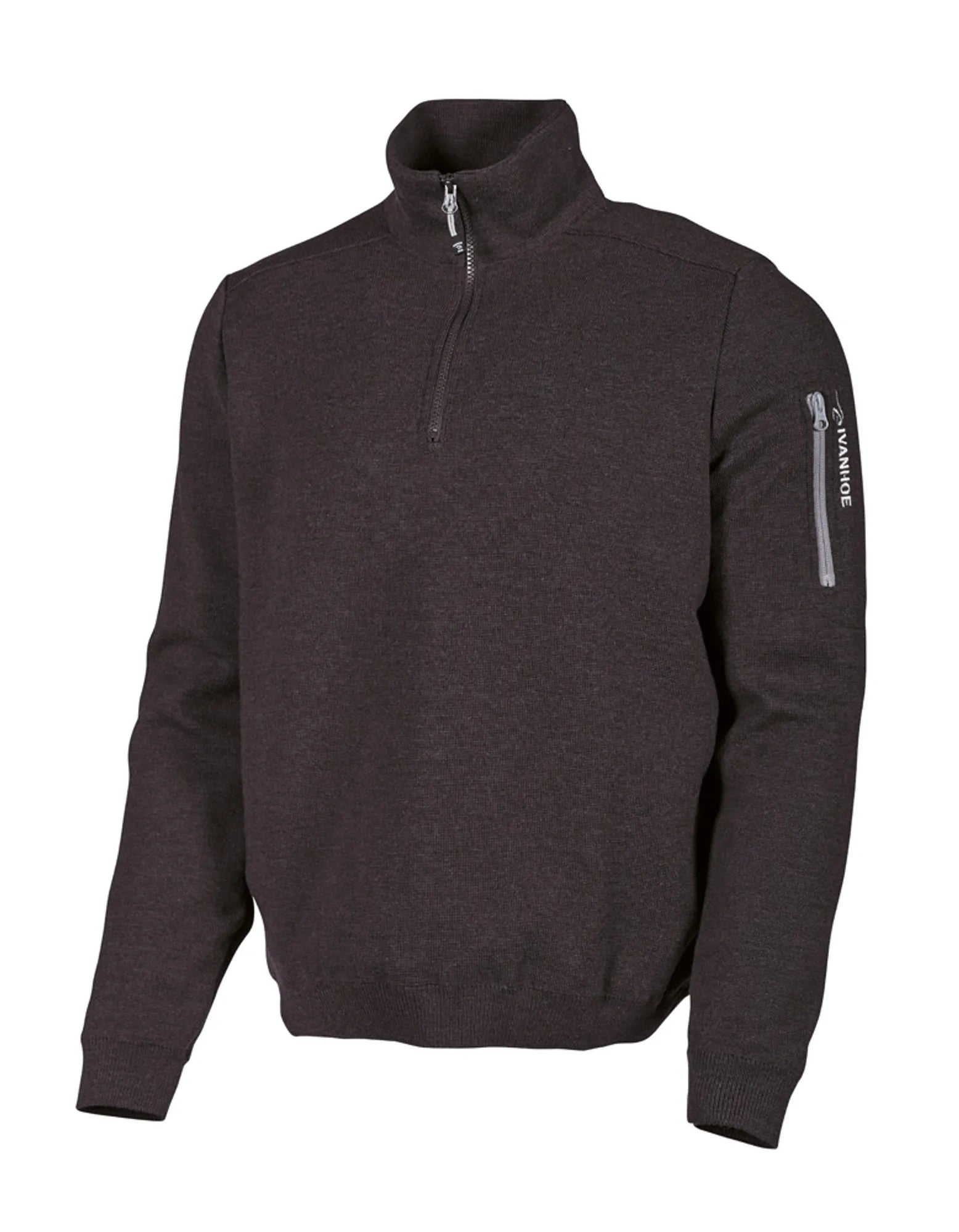 Ivanhoe Hadar Half Zip Troyer Black S 100% Merinowolle