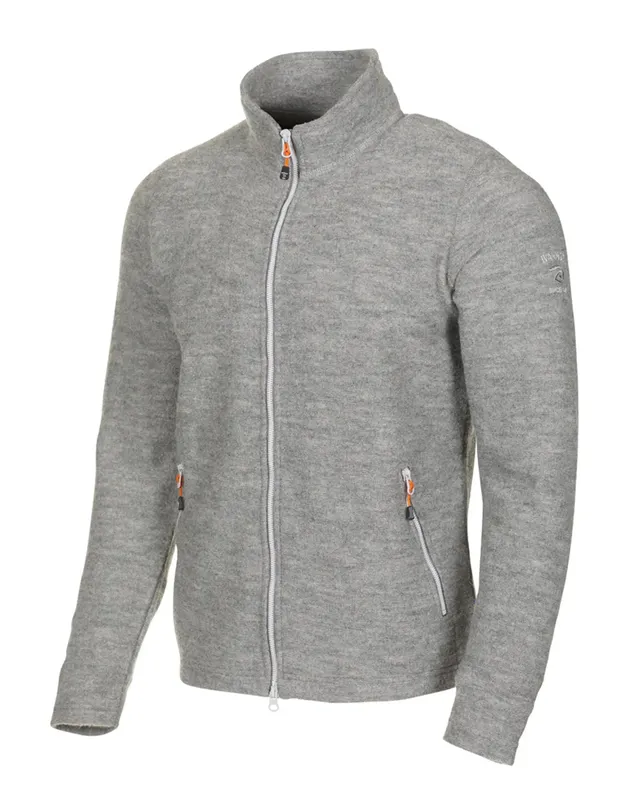 Ivanhoe Louie Full Zip Wollpullover Grey Marl 98% Wolle