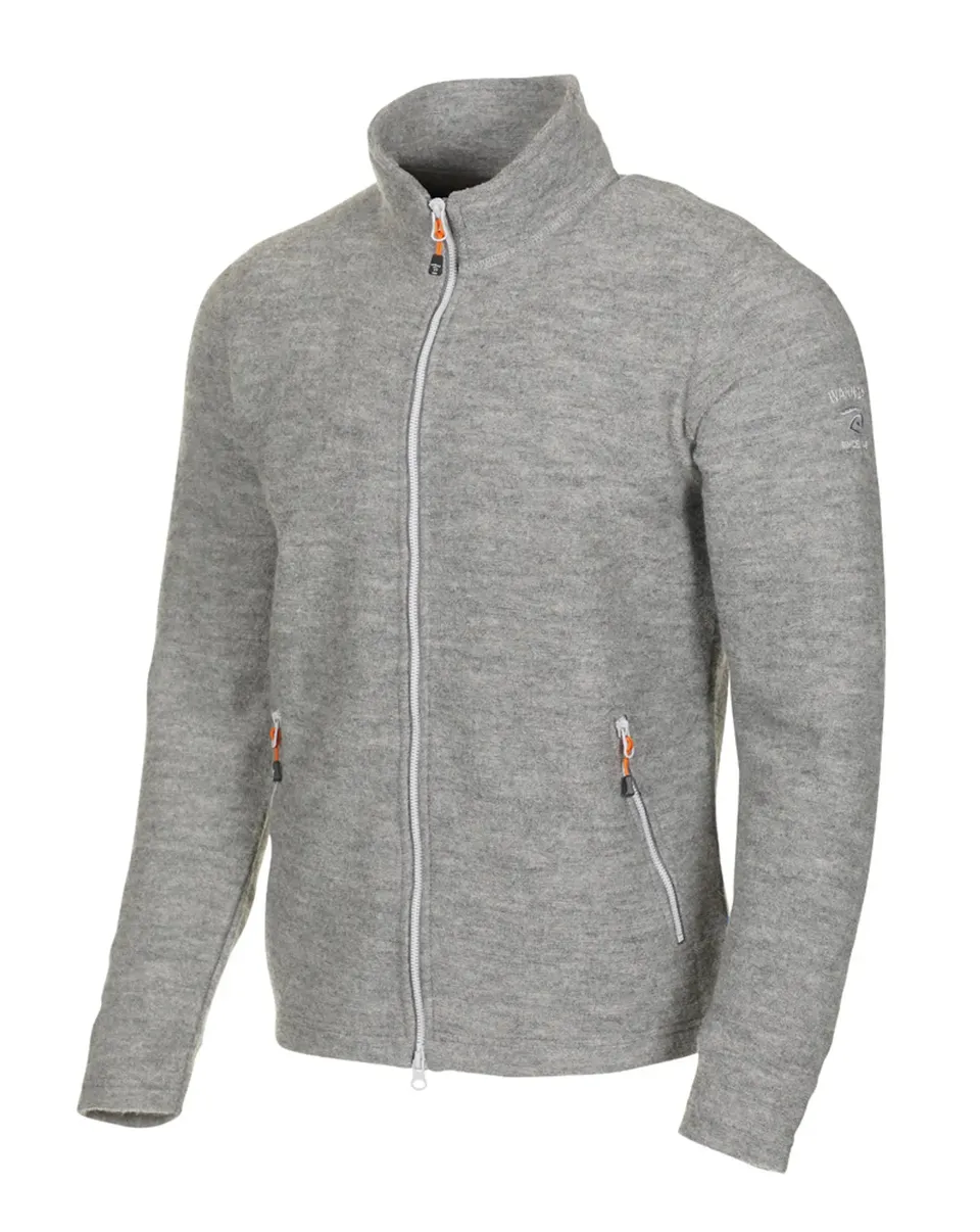 Ivanhoe Louie Full Zip Wollpullover Grey Marl 98% Wolle