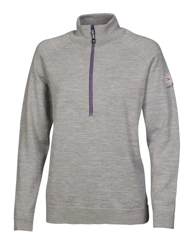 Ivanhoe Jana Half Zip Merino Pullover Grey Marl Damen