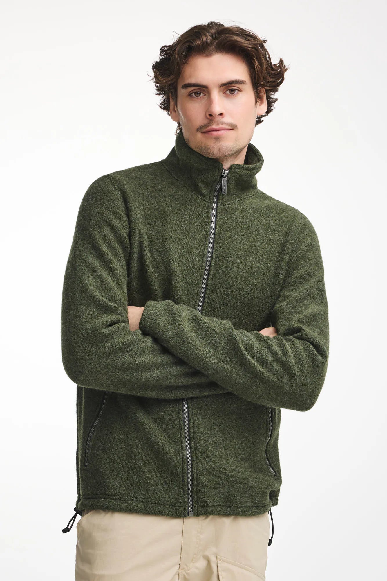 Ivanhoe Bruno Full Zip Wollpullover Loden Green Tencel