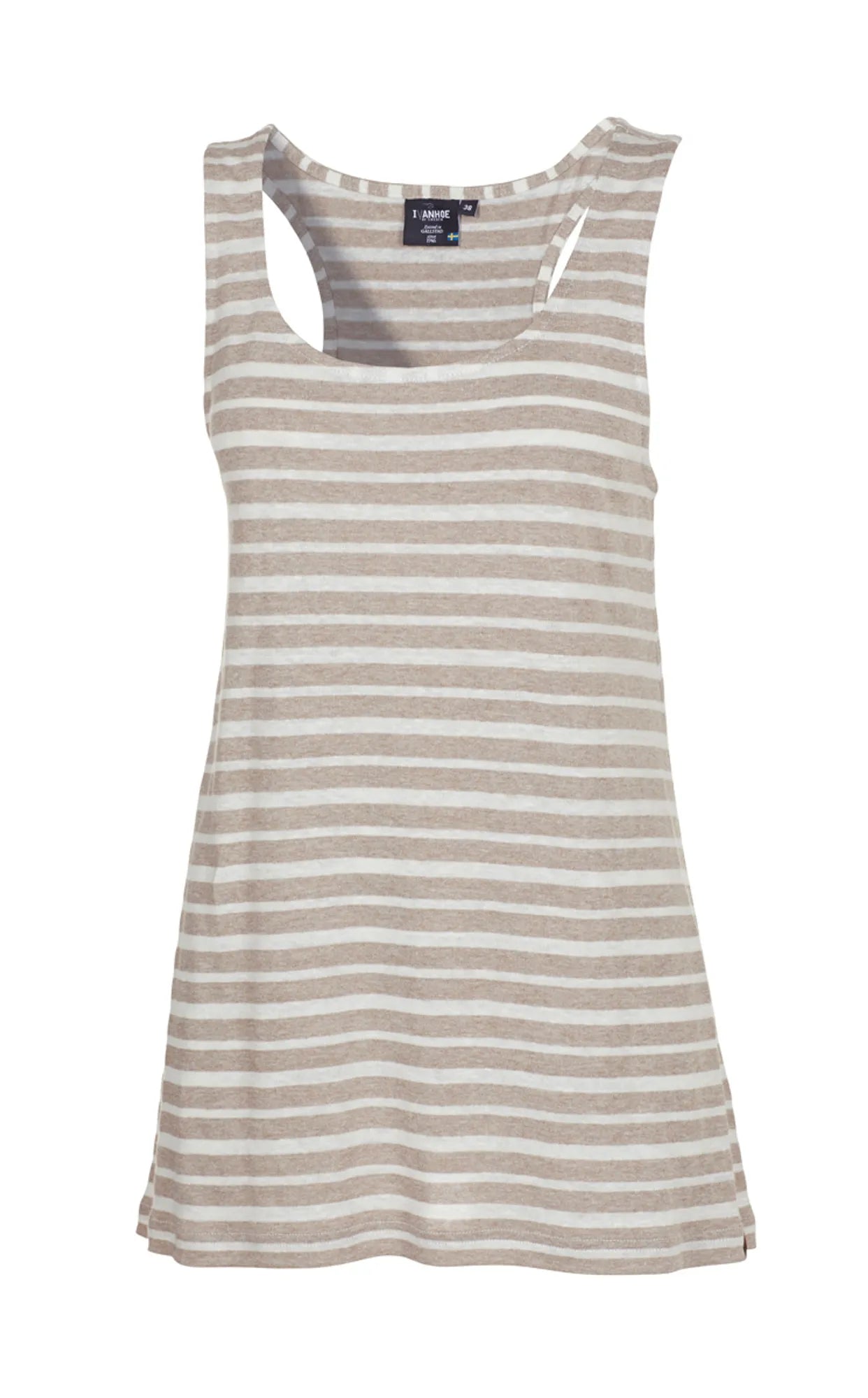 Ivanhoe Viv Tank Top Damen sand Leinen Viskose Boxerschnitt