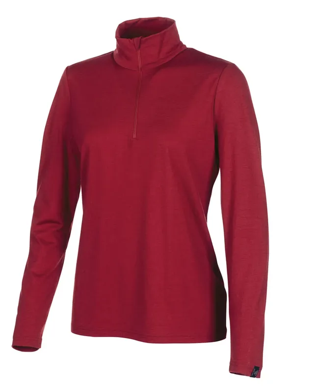 Ivanhoe Stella Half Zip Merino Shirt Royal Cherry 160g Damen