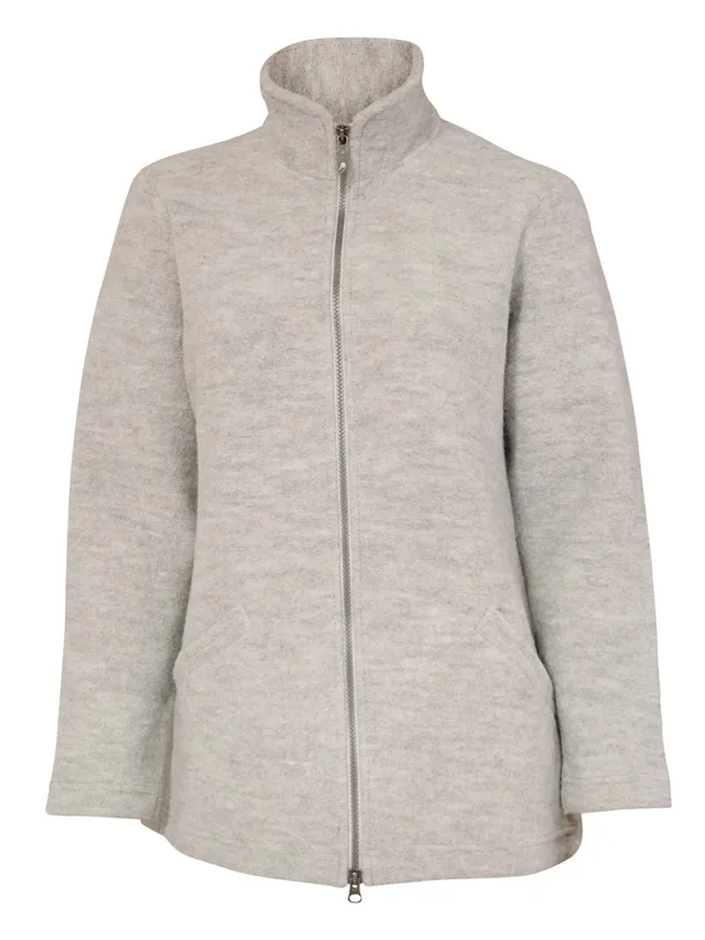 Ivanhoe Brodal Long Wollstrickjacke Light Silver Grey Damen